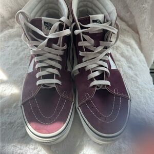 Vans Burgundy White High-Top Skate Sneakers